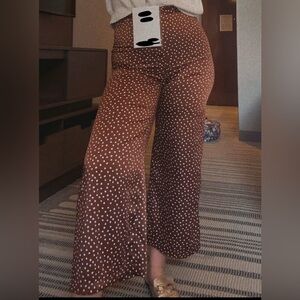 Urban Outfitters Brown and White Polka Dot Pants